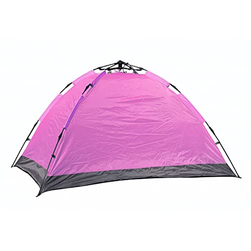SAYUAN Outdoor 2-3 Person Support Tent Waterproof Sun Protection 2 Door Portable Tent for Camping Hiking and Traveling – Light Pink