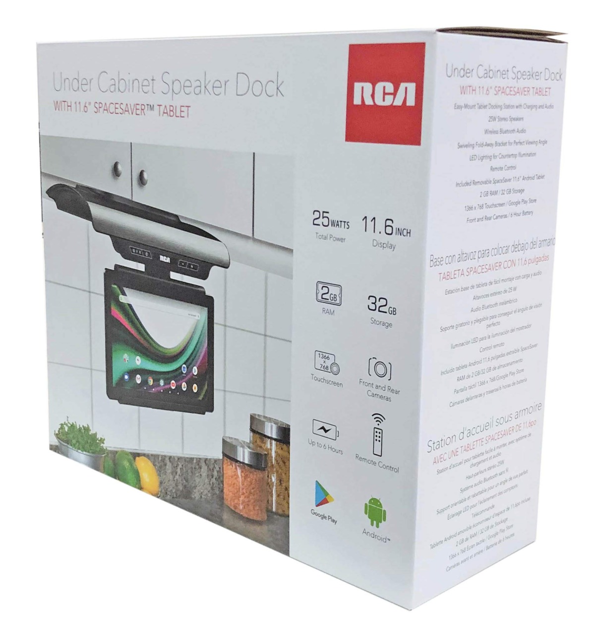 RCA Under Cabinet Speaker Dock with 11.6″ Space Saver Android Tablet 2GB RAM 32GB | The Storepaperoomates Retail Market - Fast Affordable Shopping