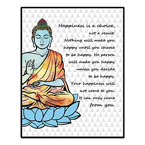 Happiness is a Choice, Buddha Quotes Art Print, Buddha Wall Art, Home Art Print, Studio Office Wall Decor, Happiness Quote, 8×10 Inch Unframed