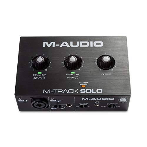 M-Audio M-Track Solo – USB Audio Interface for Recording, Streaming and Podcasting with XLR, Line and DI Inputs, Plus a Software Suite Included