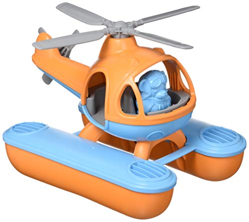 Green Toys Seacopter, Orange/Blue CB – Pretend Play, Motor Skills, Kids Bath Toy Floating Vehicle. No BPA, phthalates, PVC. Dishwasher Safe, Recycled Plastic, Made in USA.