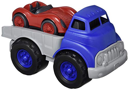 Green Toys Flatbed & Race Car, CB – Pretend Play, Motor Skills, Kids Toy Vehicles. No BPA, phthalates, PVC. Dishwasher Safe, Recycled Plastic, Made in USA.