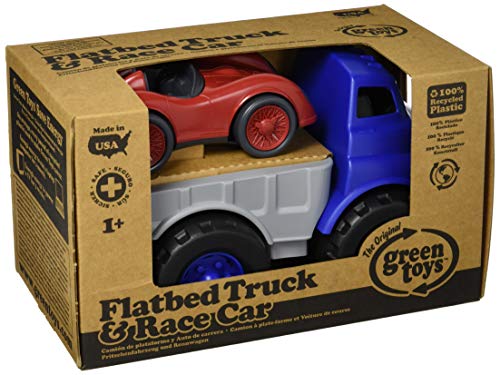 Green Toys Flatbed & Race Car, CB – Pretend Play, Motor Skills, Kids Toy Vehicles. No BPA, phthalates, PVC. Dishwasher Safe, Recycled Plastic, Made in USA. | The Storepaperoomates Retail Market - Fast Affordable Shopping