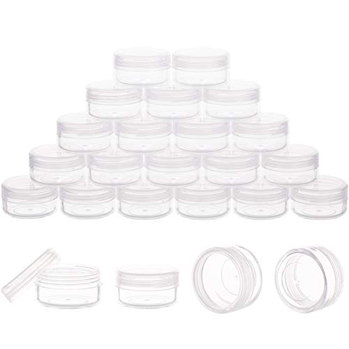 ZIZEMOJA 10 Gram Sample Containers with Lids, 10ML Sample Jars, 40 PCS Small Cosmetic Sample Containers for Makeup, Lotion, Eye Shadow, Liquids, Powder, Lip Balms