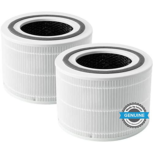 LEVOIT Core 300 Air Purifier Replacement Filter, 3-in-1 True HEPA, High-Efficiency Activated Carbon, Core300-RF, White, 2 Count (Pack of 1)