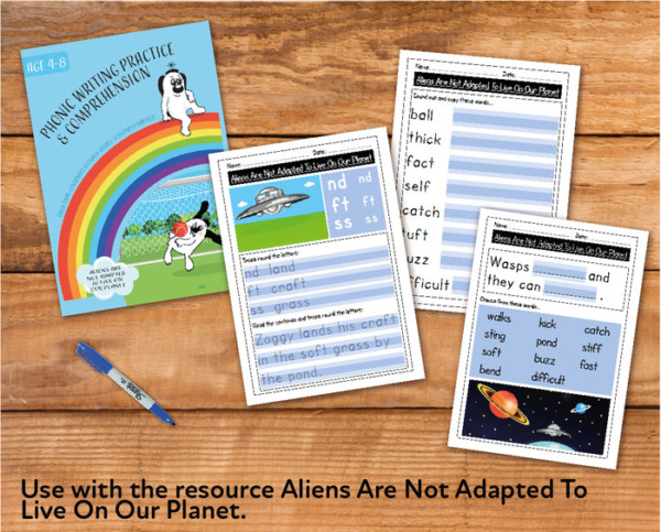 Writing And Comprehension Practice: Aliens Are Not Adapted To Earth (4-8 years)