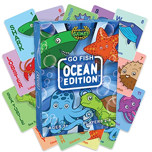 Wreathy Games – Go Fish – Ocean Edition Card Game – Ages 3 and up