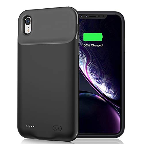 Battery Case for iPhone XR, 7000mAh Slim Portable Rechargeable Battery Pack Charging Case Compatible with iPhone XR (6.1 inch) Extended Battery Charger Case (Black)