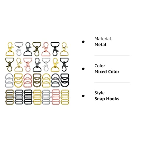 56 Pieces D Rings for Purse Bag Hardware Purse Hardware for Bag Making Buckles Craft (Mixed Color,25 mm) | The Storepaperoomates Retail Market - Fast Affordable Shopping