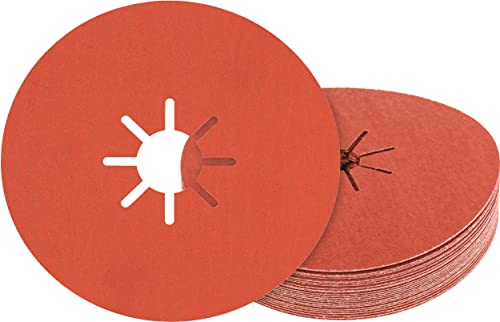 Bosch Professional 2608621816 25-Piece Prisma Ceramic Fibre Sanding Disc R782 (Metal and Stainless Steel, Ø 100 mm, grit G36, Accessories for Angle Grinders)