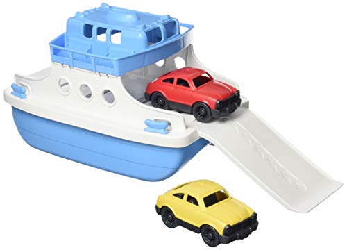 Green Toys Ferry Boat, Blue/White 4C – Pretend Play, Motor Skills, Kids Bath Toy Floating Vehicle. No BPA, phthalates, PVC. Dishwasher Safe, Recycled Plastic, Made in USA.