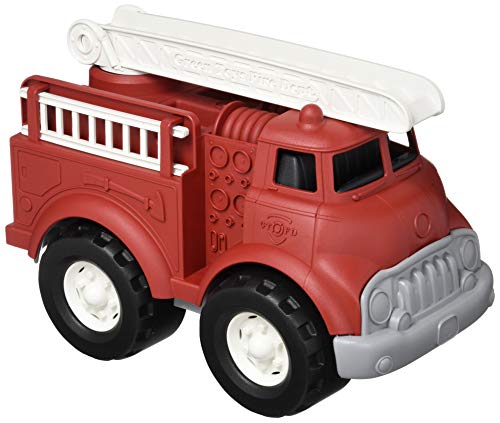 Green Toys Fire Truck, Red 4C – Pretend Play, Motor Skills, Kids Toy Vehicle. No BPA, phthalates, PVC. Dishwasher Safe, Recycled Plastic, Made in USA.