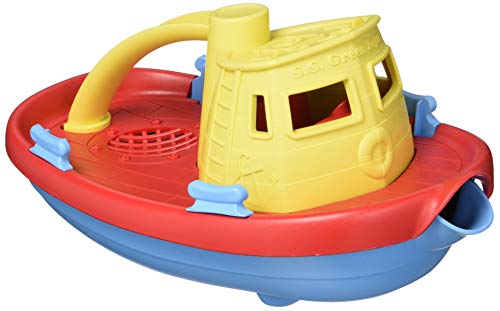 Green Toys Tugboat, Assorted CB – Pretend Play, Motor Skills, Kids Bath Toy Floating Pouring Vehicle. No BPA, phthalates, PVC. Dishwasher Safe, Recycled Plastic, Made in USA.