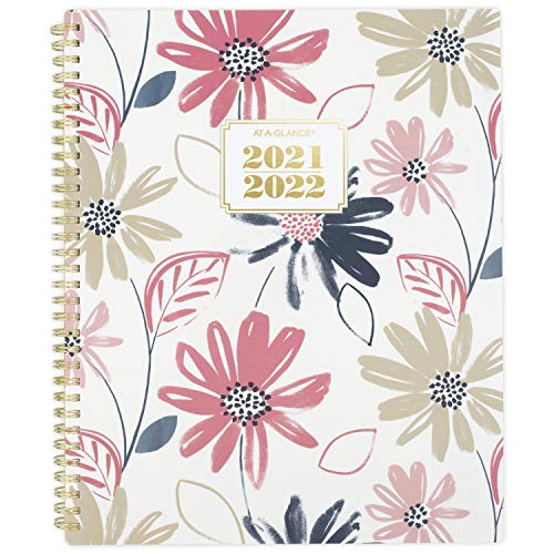 Academic Planner 2021-2022, AT-A-GLANCE Weekly & Monthly Planner, 8-1/2″ x 11″, Large, for School, Teacher, Student, Badge Floral (1535F-905A)