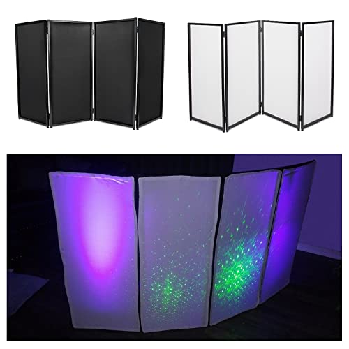 HECASA DJ Event Facade Booth Foldable Cover Screen White/Black Scrim Metal Frame Booth w/Travel Bag Case