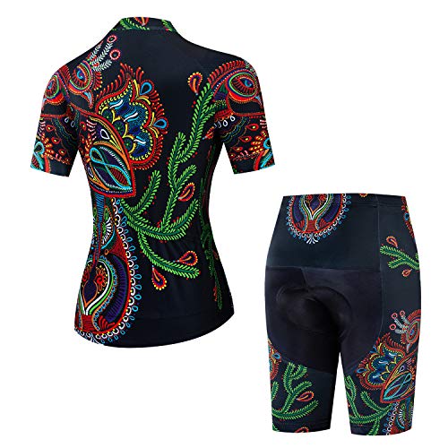 JPOJPO Women’s Cycling Jersey and Shorts Set Short Sleeved Bike Jersey Breathable Clothing 3D Gel Pad Shorts Quick-Dry S-2XL | The Storepaperoomates Retail Market - Fast Affordable Shopping