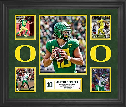 Justin Herbert Oregon Ducks Framed 5-Photo Collage – College Player Plaques and Collages