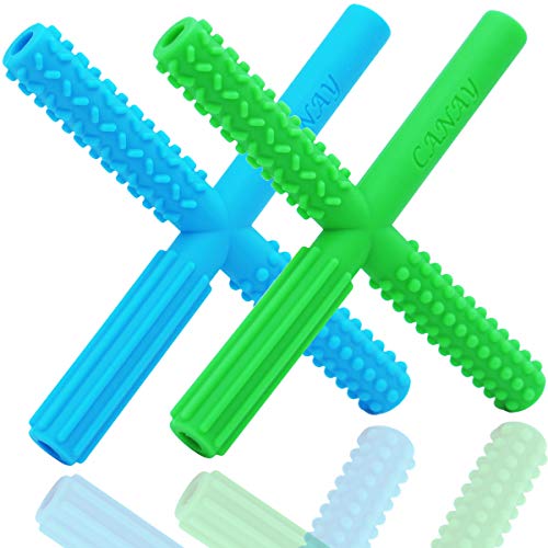 X Hollow Teether Tubes with 3 Different Textures – Teething Toys for Babies 3-6 Months 6-12 Months – BPA Free / Freezer & Refrigirator Safe – Baby Teether for Infants and Toddlers