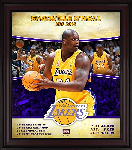 Shaquille O’Neal Los Angeles Lakers Framed 15″ x 17″ Hardwood Classics Player Collage – NBA Player Plaques and Collages