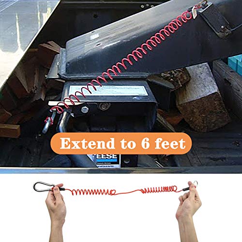 DPEI XUAN Breakaway Trailer Cable, Trailer Brake Cable, RV Stainless Steel Spring Towing Coiled Wire, Heavy Duty Steel Wire Extend to 6ft Coiled Safety Cables Strap for RV Towing Trailer | The Storepaperoomates Retail Market - Fast Affordable Shopping
