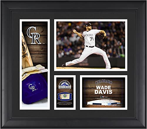 Wade Davis Colorado Rockies Framed 15″ x 17″ Player Collage with a Piece of Game-Used Ball – MLB Player Plaques and Collages