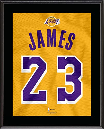LeBron James Los Angeles Lakers 10.5″ x 13″ Gold 2018-19 Jersey Style Number 23 Sublimated Plaque – NBA Player Plaques and Collages