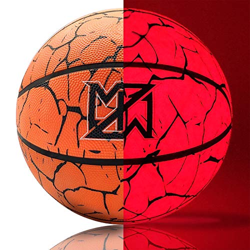 Light Up Basketball Night Light – Waterproof Glow Basketball with Two High Bright LEDs Perfect Glow in The Dark,Official Size 5& Weight with Pump for Man Teen Boy for Gift Toys