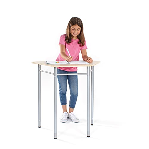 Guidecraft Standing Modular Desk for Adults and Kids: Adjustable Height Wood Desk with Metal Legs for Home, Office, Classrooms and More