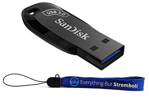 SanDisk 32GB Ultra Shift USB 3.0 Flash Drive for Computers & Laptops – High Speed (SDCZ410-032G-G46) Bundle with (1) Everything But Stromboli Lanyard