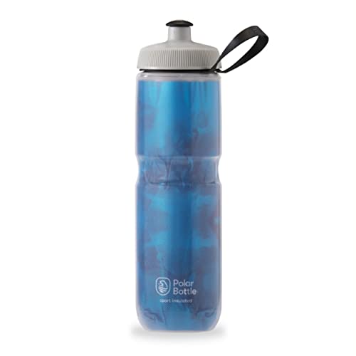 Polar Bottle Sport Insulated Water Bottle – BPA-Free, Sport & Bike Squeeze Bottle with Handle (Fly Dye – Electric Blue, 24 oz)