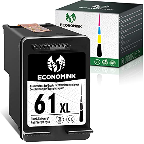 Economink Remanufactured Ink Cartridge Replacement for HP 61XL 61 XL Black Used in Envy 4500 4502 5530 DeskJet 2512 1512 2542 2540 2544 3000 3052a 1055 3051a 2548 OfficeJet 4630 Printer (1-Pack)