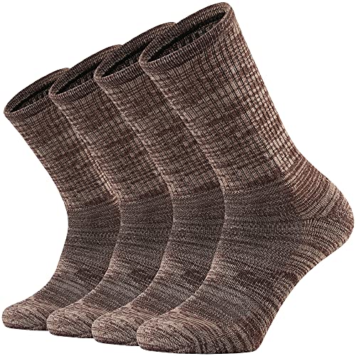 ONKE Merino Wool Cushion Crew Socks for Men Casual Outdoor Hiker Hiking with Moisture Control Light Breathable Performance(Camel L)