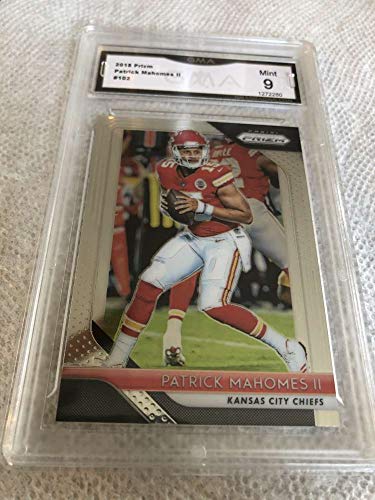 2018 Prizm Football #102 Patrick Mahomes II Kansas City Chiefs Graded MINT GMA 9 Official NFL Trading Card by Panini America (Serial Number May Vary)