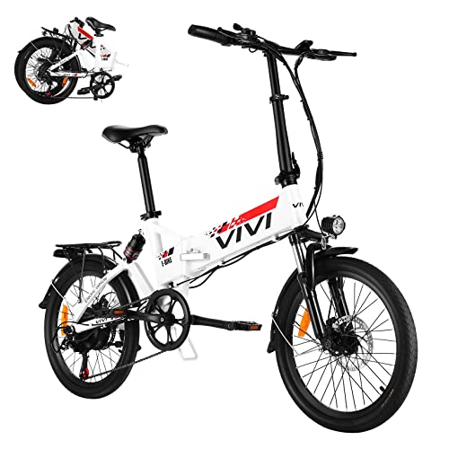 Vivi Electric Bike, 20″ Electric Bike Folding Electric Bike 500W Ebikes for Adults, Adult Electric Bicycles with 48V 7.8AH Removable Battery, Shimano 7 Speed Foldable Electric Bike Commuter Bike