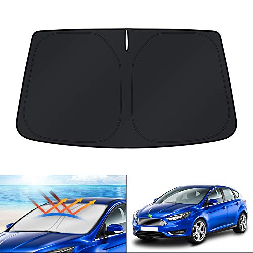 KUST Custom Fit Windshield Sun Shade for Ford Focus 2012-2018 Hatchback Accessories Window Shade Foldable Sun Visor Protector Blocks UV Rays Keep Your Car Cooler