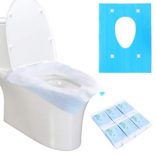 30 Pack Toilet Seat Cover, Travel Toilet Seat Covers (15.8×23.6 inch), Individually Wrapped Portable Extra Large Waterproof Toilet Covers for Travel, Office, Public Places