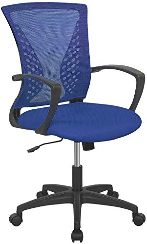 HGS Mesh Computer Chair Home Office Chair Ergonomic Desk Chairs Task Chair Swivel Rolling Adjustable Executive Chair with Lumbar Support Blue