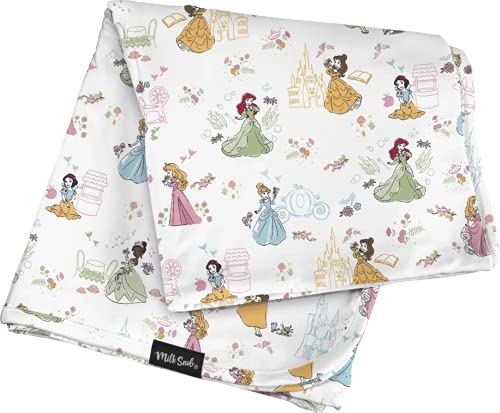 Milk Snob Disney Princess Baby Girl Swaddle Blanket, Soft Receiving, Security Bed and Play Blanket, Toddler and Infant Baby Bedding Registry and Shower Gifts, Newborn Essentials, 35×35