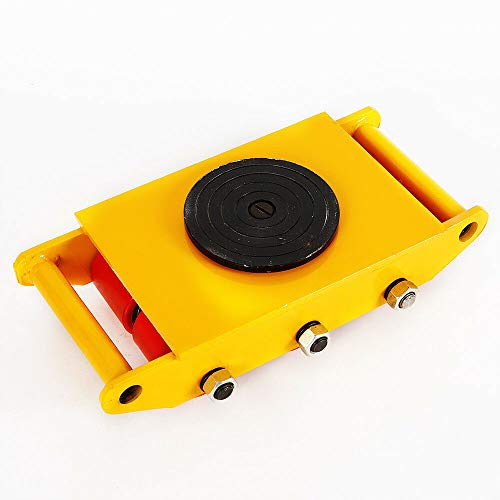 8T Industrial Machinery Mover, Upthehill 360° Rotation Heavy Duty Machine Dolly Skate Machinery Roller Mover Platform Dolly with 6 Steel Rollers (Yellow)