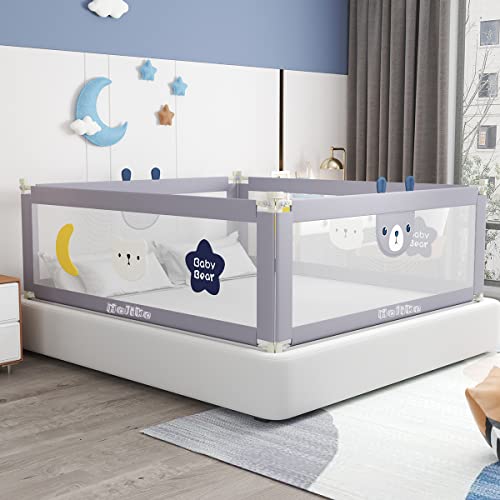 HOLIKE Bed Rails for Toddlers – 60″ 70″ 80″ Extra Long Baby Bed Rail Guard (3 Sides: Perfect for California King Bed, Include 3 Sides)