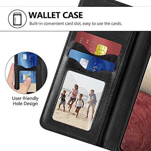 Vakoo Samsung Galaxy A12 Wallet Case, 6.5-Inch, Premium PU-Leather Flip Case Phone Cover with Card Holder and Kickstand, Black | The Storepaperoomates Retail Market - Fast Affordable Shopping