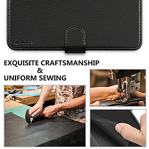Vakoo Samsung Galaxy A12 Wallet Case, 6.5-Inch, Premium PU-Leather Flip Case Phone Cover with Card Holder and Kickstand, Black | The Storepaperoomates Retail Market - Fast Affordable Shopping