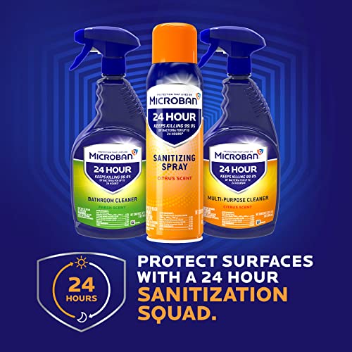 Microban Disinfectant Spray, 24 Hour Sanitizing and Antibacterial Spray, All Purpose Cleaner, Citrus Scent, 4 Count, 22 fl oz Each | The Storepaperoomates Retail Market - Fast Affordable Shopping
