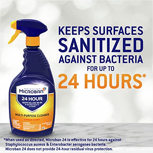 Microban Disinfectant Spray, 24 Hour Sanitizing and Antibacterial Spray, All Purpose Cleaner, Citrus Scent, 4 Count, 22 fl oz Each | The Storepaperoomates Retail Market - Fast Affordable Shopping
