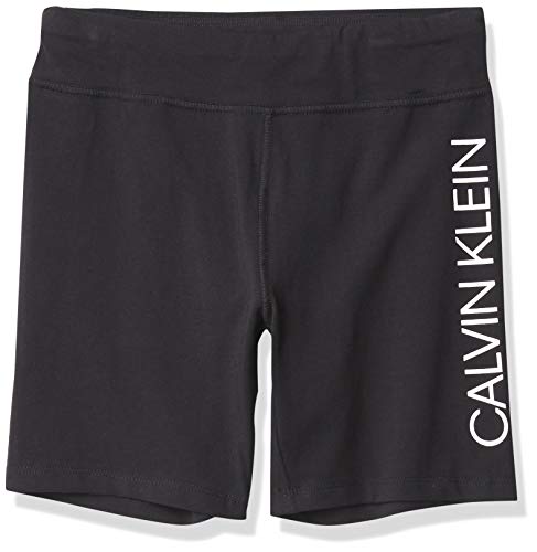 Calvin Klein Girls’ Performance Bike Shorts, Black Bike, 8-10