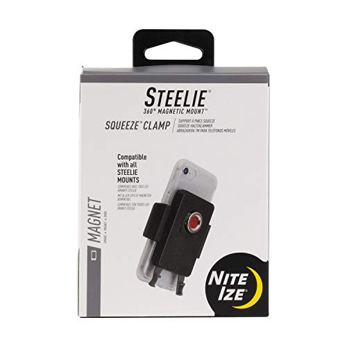 Nite Ize Steelie Squeeze Clamp, Magnetic Phone Holder For Dash/Vent/Windshield, Compatible With MagSafe iPhone 12 Pro Max/Mini/Galaxy/Edge/Google Pixel and more