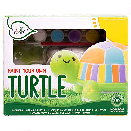 Creative Roots Paint Your Own Turtle, DIY Turtle, Kids Painting Set, Creativity for Kids, Ceramic Painting Kit for Kids, Ceramics to Paint, Paint Your Own Ceramic, Painting Kits for Kids Ages 5+
