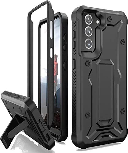 ArmadilloTek Vanguard Compatible with Samsung Galaxy S21+Plus Case, Military Grade Full-Body Rugged with Built-in Kickstand [Screenless Version] – Black