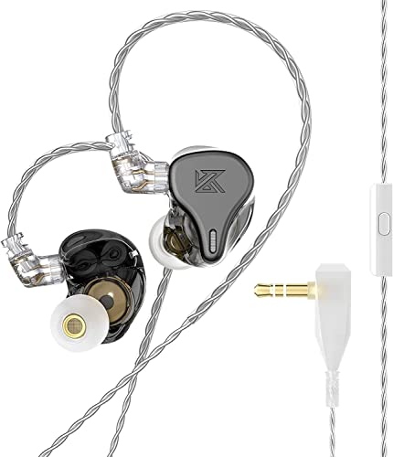 Wired Earbuds in Ear Headphone with Microphone KZ DQ6 in Ear Monitor for Musicians Stereo Sound Earphone 3.5mm Jack Compatible with Android, iPhone, iPad, Laptops, MP3