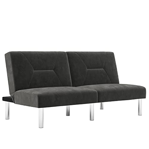 DHP Convertible Sofa Bed and Couch Futon, Width: 69″,Depth: 34″,Height: 31″, Gray